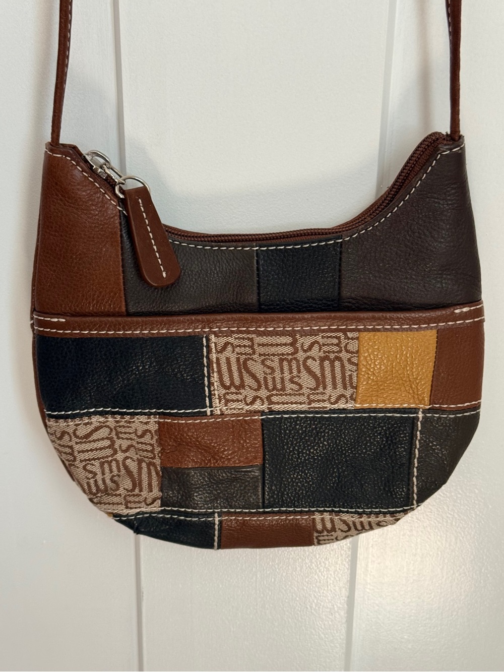 Stone Mountain Vintage Crossbody Bag Leather Patchwork Small Purse Handbag NWOT